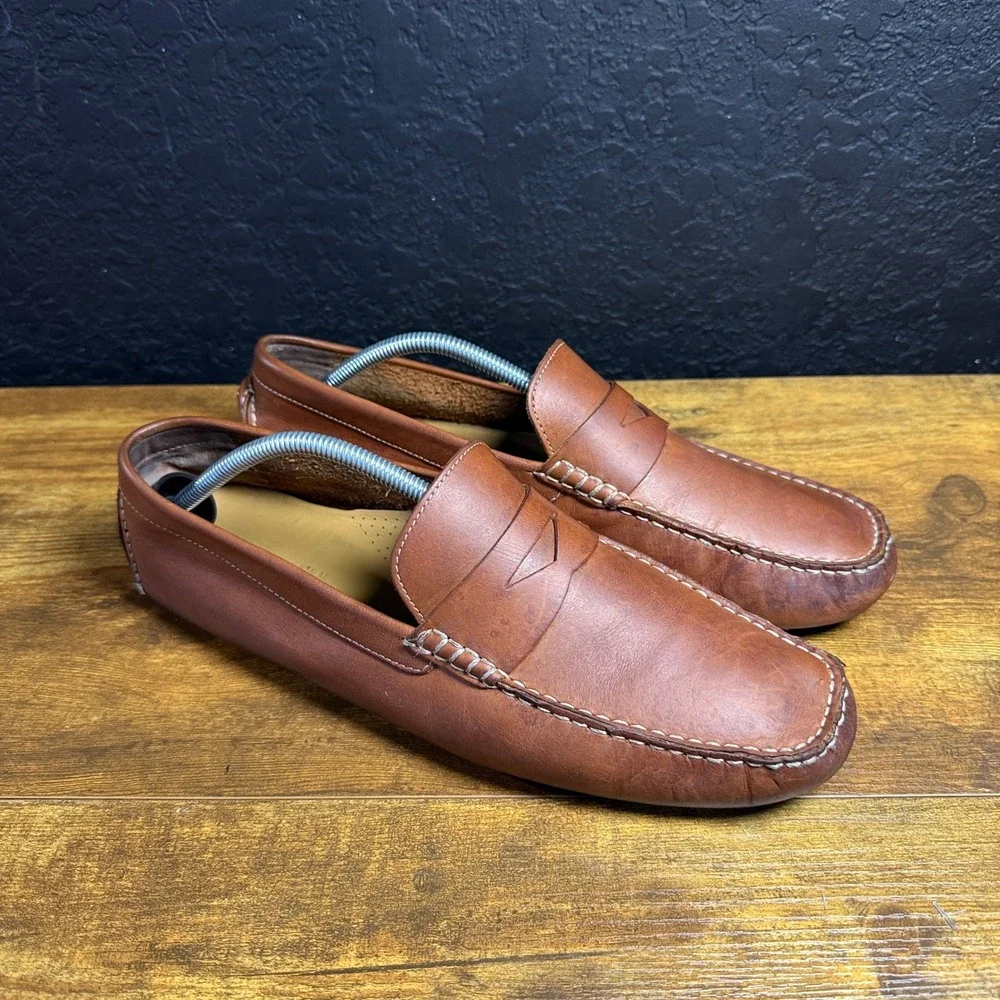 Cole Haan Howland C04534 Brown Leather Penny Loafer Driver Mens 11.5 M